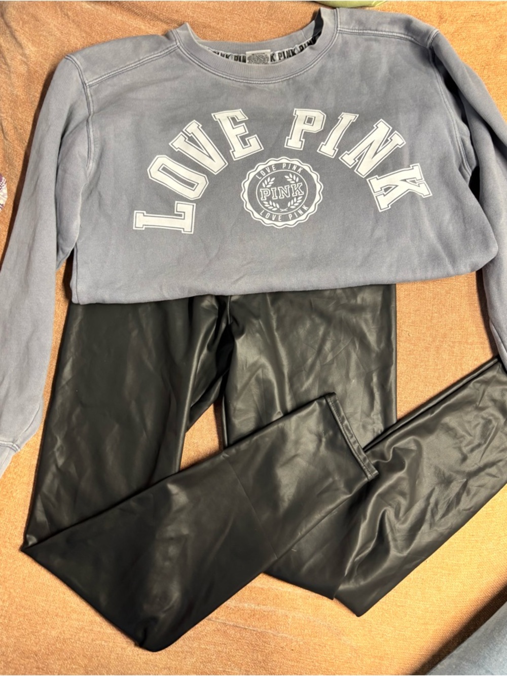 Black Faux Leather Leggings - Picture 2 of 7